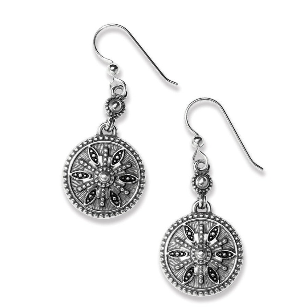Brighton Neve Reversible French Wire Earrings Silver White Crystal JA9307 NEW - Picture 2 of 3